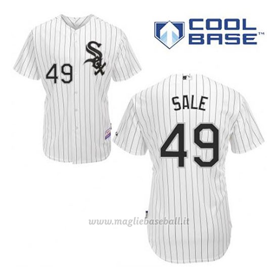 Maglia Baseball Uomo Chicago White Sox 49 Chris Sale Bianco 1ªCool Base